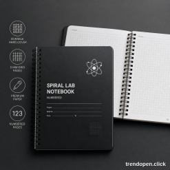 Spiral Lab Notebook - Grid & Numbered