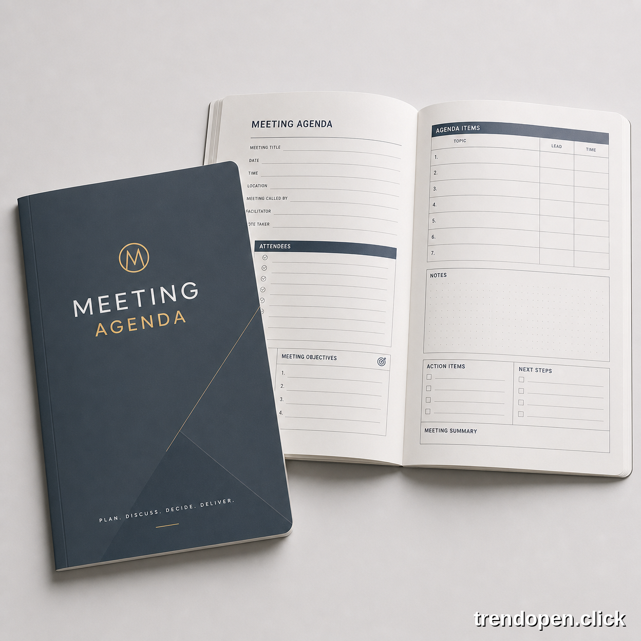 Softcover Meeting Notebook - Agenda